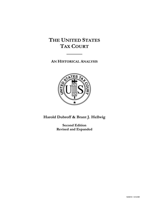 Title details for United States Tax Court by Harold Dubroff - Available